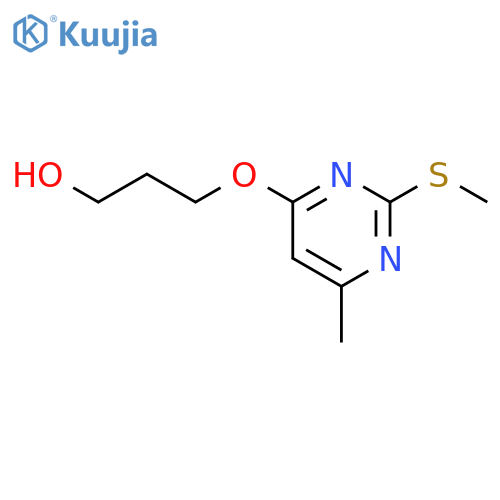 1-Propanol, 3-[[6-methyl-2-(methylthio)-4-pyrimidinyl]oxy]- structure