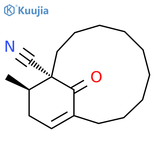 Bicyclo[9.3.1]pentadec-11-ene-1-carbonitrile, 14-methyl-15-oxo-, (1R*,14R*)- structure