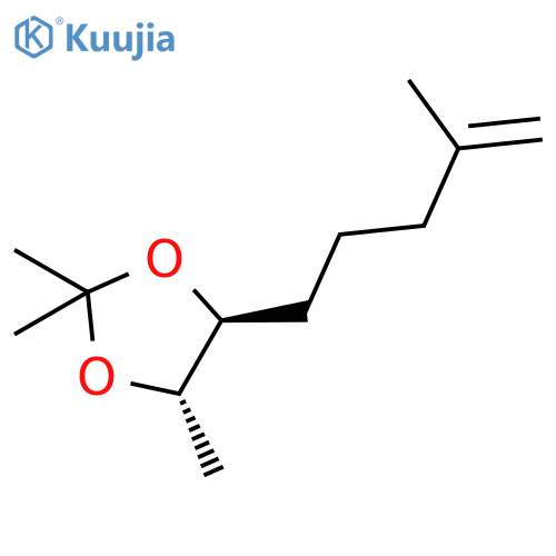1,3-Dioxolane, 2,2,4-trimethyl-5-(4-methyl-4-pentenyl)-, (4S-trans)- structure