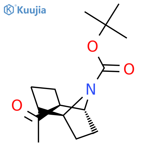 9-Azabicyclo[4.2.1]nonane-9-carboxylicacid, 2-acetyl-, 1,1-dimethylethyl ester, (1R,2S,6R)-rel- structure