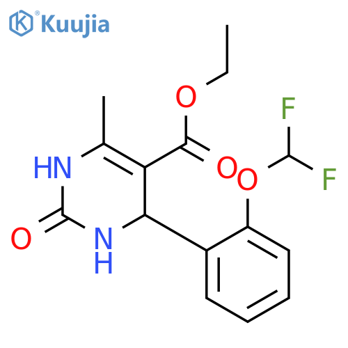 5-Pyrimidinecarboxylicacid, 4-[2-(difluoromethoxy)phenyl]-1,2,3,4-tetrahydro-6-methyl-2-oxo-, ethylester structure