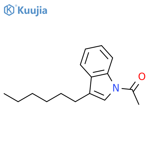 1H-Indole, 1-acetyl-3-hexyl- structure