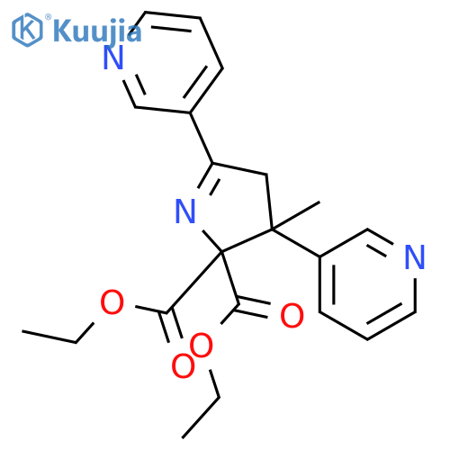 2H-Pyrrole-2,2-dicarboxylic acid, 3,4-dihydro-3-methyl-3,5-di-3-pyridinyl-, diethyl ester structure