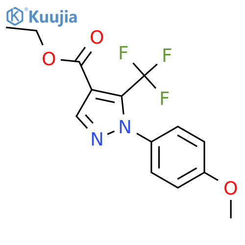 1H-Pyrazole-4-carboxylicacid, 1-(4-methoxyphenyl)-5-(trifluoromethyl)-, ethyl ester structure