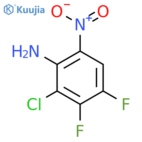 BENZENAMINE, 2-CHLORO-3,4-DIFLUORO-6-NITRO- structure