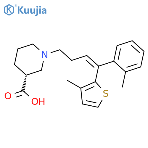 3-Piperidinecarboxylic acid, 1-[4-(2-methylphenyl)-4-(3-methyl-2-thienyl)-3-butenyl]-, (R)- structure