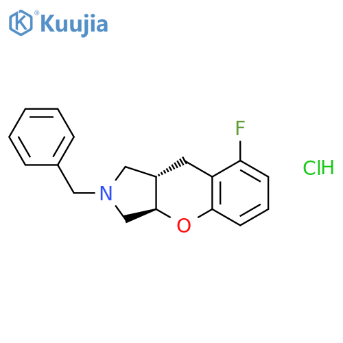 [1]Benzopyrano[2,3-c]pyrrole, 8-fluoro-1,2,3,3a,9,9a-hexahydro-2-(phenylmethyl)-, hydrochloride, trans-(±)- structure