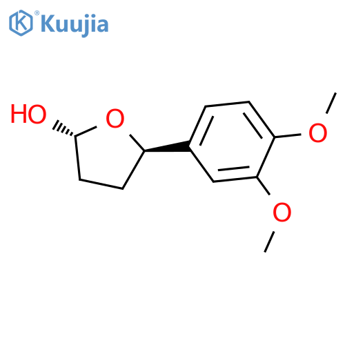 2-Furanol, 5-(3,4-dimethoxyphenyl)tetrahydro-, (2R-trans)- structure