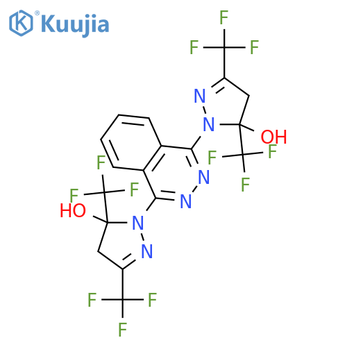 1H-Pyrazol-5-ol, 1,1'-(1,4-phthalazinediyl)bis[4,5-dihydro-3,5-bis(trifluoromethyl)- structure