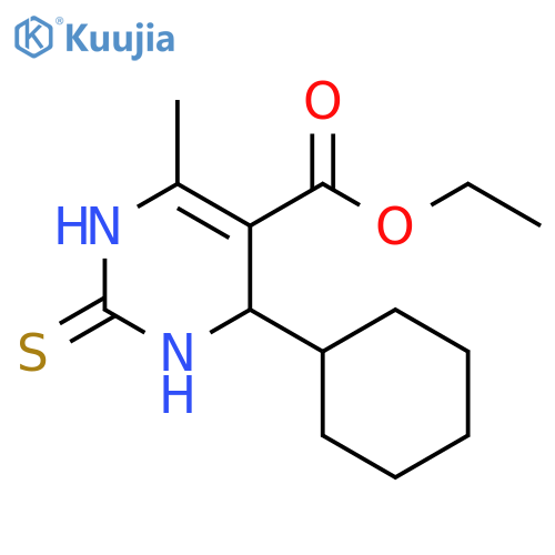 5-Pyrimidinecarboxylic acid,4-cyclohexyl-1,2,3,4-tetrahydro-6-methyl-2-thioxo-, ethyl ester structure