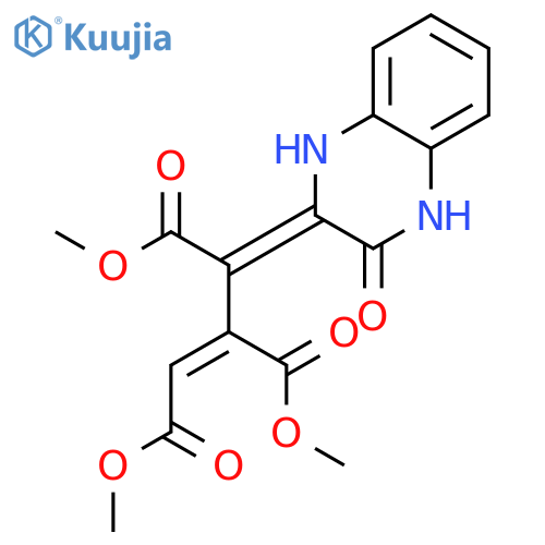1-Propene-1,2,3-tricarboxylic acid, 3-(3,4-dihydro-3-oxo-2(1H)-quinoxalinylidene)-, trimethyl ester, (Z,E)- structure