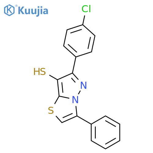 PYRAZOLO[5,1-B]THIAZOLE-7-THIOL, 6-(4-CHLOROPHENYL)-3-PHENYL- structure