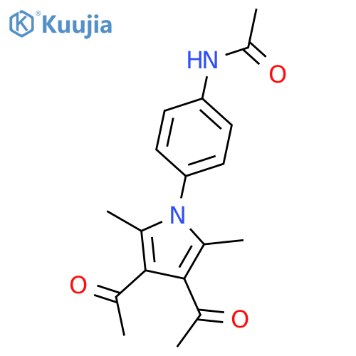 N-[4-(3,4-diacetyl-2,5-dimethylpyrrol-1-yl)phenyl]acetamide structure