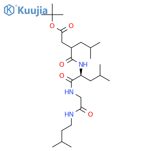 Glycinamide, N-[2-[2-(1,1-dimethylethoxy)-2-oxoethyl]-4-methyl-1-oxopentyl]-L-leucyl- N-(3-methylbutyl)- structure