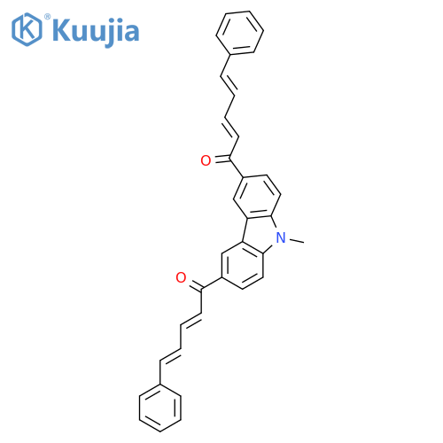 2,4-Pentadien-1-one, 1,1'-(9-methyl-9H-carbazole-3,6-diyl)bis[5-phenyl- structure