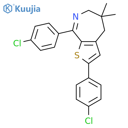 4H-Thieno[2,3-c]azepine, 2,8-bis(4-chlorophenyl)-5,6-dihydro-5,5-dimethyl- structure