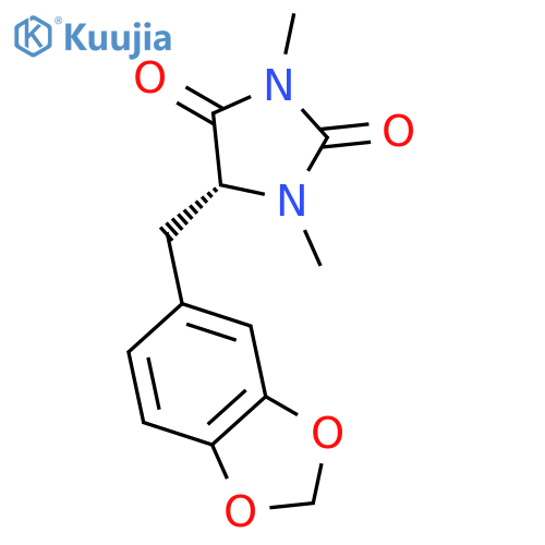 2,4-Imidazolidinedione, 5-(1,3-benzodioxol-5-ylmethyl)-1,3-dimethyl-, (R)- structure