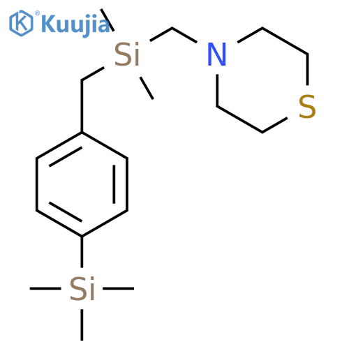 Thiomorpholine, 4-[[dimethyl[[4-(trimethylsilyl)phenyl]methyl]silyl]methyl]- structure