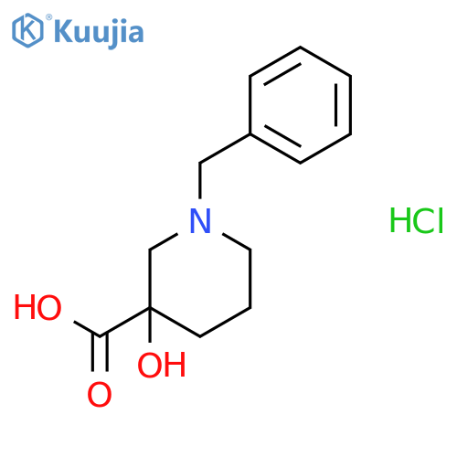 1-benzyl-3-hydroxy-piperidine-3-carboxylic acid;hydrochloride structure