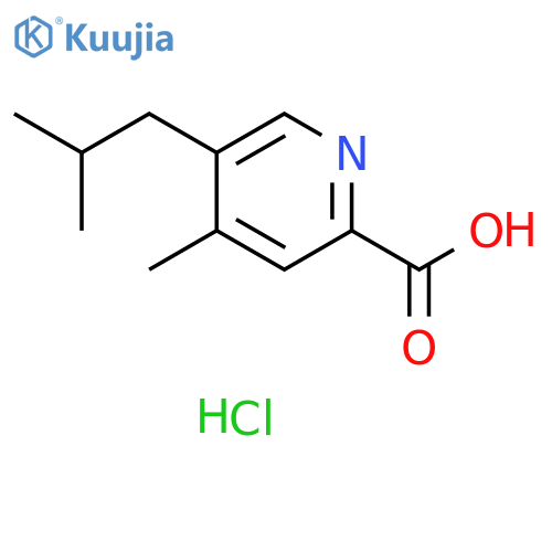 5-isobutyl-4-methyl-pyridine-2-carboxylic acid hydrochloride structure