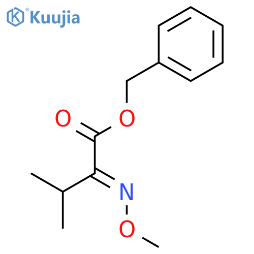 Butanoic acid, 2-(methoxyimino)-3-methyl-, phenylmethyl ester structure