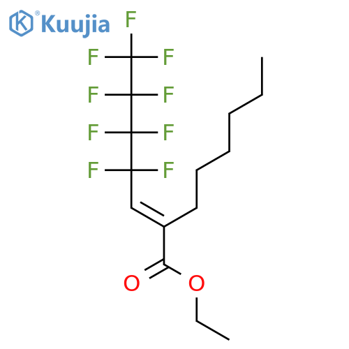 Octanoic acid, 2-(2,2,3,3,4,4,5,5,5-nonafluoropentylidene)-, ethyl ester, (E)- structure
