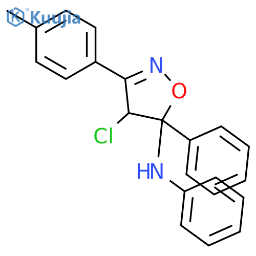 5-Isoxazolamine, 4-chloro-4,5-dihydro-3-(4-methylphenyl)-N,5-diphenyl- structure