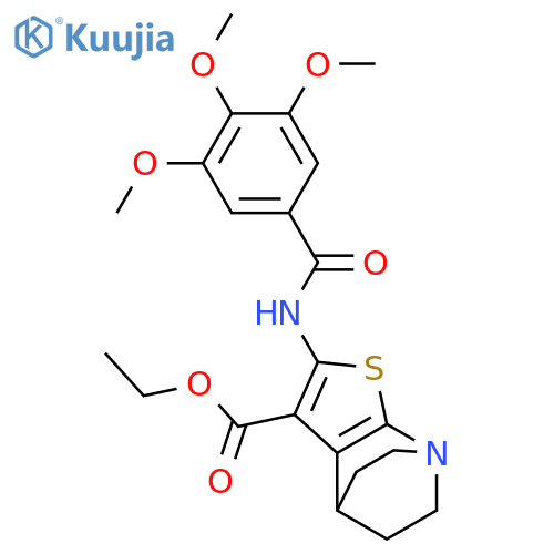 4H-4,7-Ethanothieno[2,3-b]pyridine-3-carboxylicacid, 5,6-dihydro-2-[(3,4,5-trimethoxybenzoyl)amino]-, ethyl ester structure