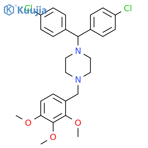 1-bis(4-chlorophenyl)methyl-4-(2,3,4-trimethoxyphenyl)methylpiperazine structure