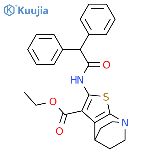 4H-4,7-Ethanothieno[2,3-b]pyridine-3-carboxylicacid, 2-[(2,2-diphenylacetyl)amino]-5,6-dihydro-, ethyl ester structure