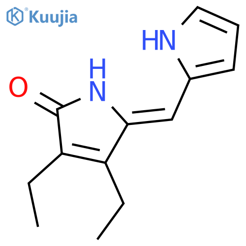 2H-Pyrrol-2-one, 3,4-diethyl-1,5-dihydro-5-(1H-pyrrol-2-ylmethylene)-, (E)- structure