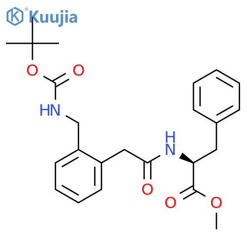 L-Phenylalanine, N-[[2-[[[(1,1-dimethylethoxy)carbonyl]amino]methyl]phenyl]acetyl]-, methyl ester structure