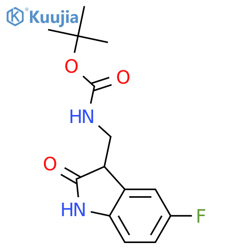 Tert-Butyl ((5-fluoro-2-oxoindolin-3-yl)methyl)carbamate structure