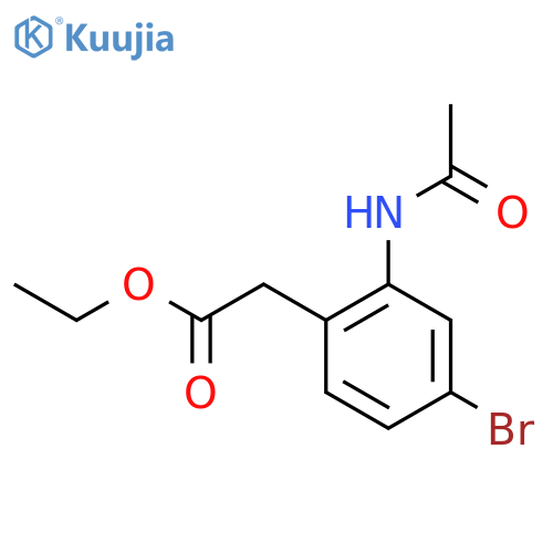 (2-Acetylamino-4-bromo-phenyl)-acetic acid ethyl ester structure