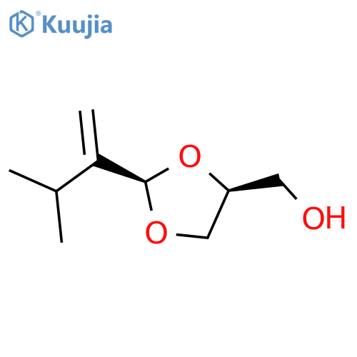 1,3-Dioxolane-4-methanol, 2-(2-methyl-1-methylenepropyl)-, cis- structure