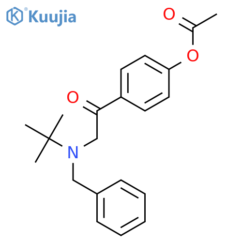 Ethanone, 1-[4-(acetyloxy)phenyl]-2-[(1,1-dimethylethyl)(phenylmethyl)amino]- structure