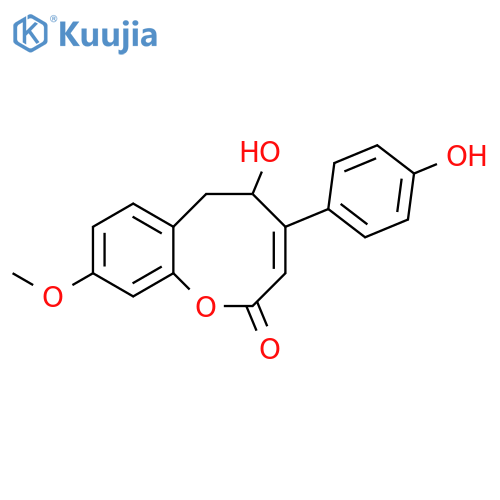 2H-1-Benzoxocin-2-one,5,6-dihydro-5-hydroxy-4-(4-hydroxyphenyl)-9-methoxy-, (+)- structure