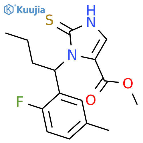 1H-Imidazole-4-carboxylic acid, 3-[1-(2-fluoro-5-methylphenyl)butyl]-2,3-dihydro-2-thioxo-, methyl ester structure