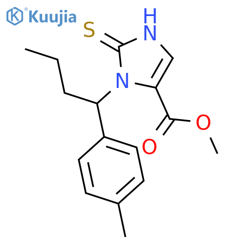 1H-Imidazole-4-carboxylic acid, 2,3-dihydro-3-[1-(4-methylphenyl)butyl]-2-thioxo-, methyl ester structure