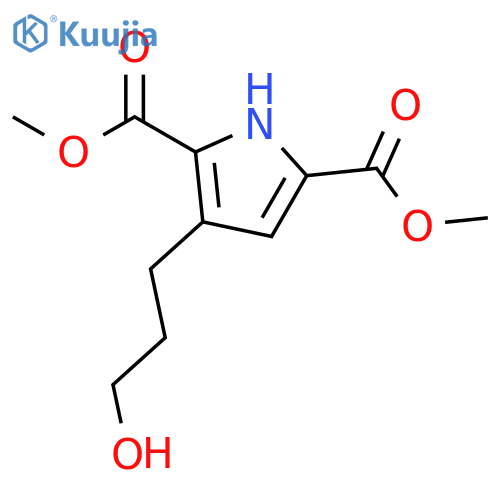 1H-Pyrrole-2,5-dicarboxylic acid, 3-(3-hydroxypropyl)-, dimethyl ester structure