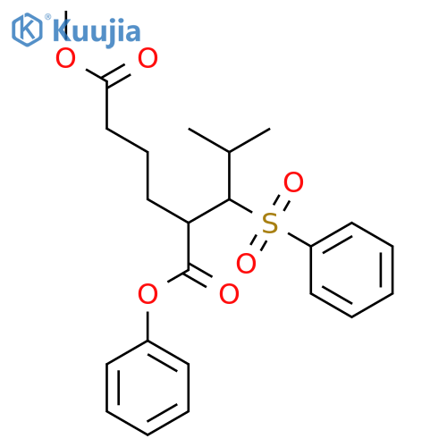 Hexanedioic acid,2-[2-methyl-1-(phenylsulfonyl)propyl]-, 6-methyl 1-phenyl ester, (R*,R*)- (9CI) structure