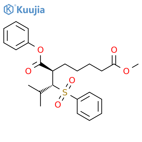 Heptanedioic acid,2-[2-methyl-1-(phenylsulfonyl)propyl]-, 7-methyl 1-phenyl ester, (R*,R*)- (9CI) structure