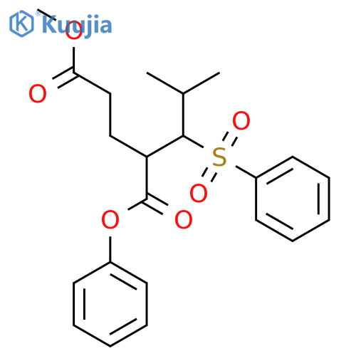 Pentanedioic acid,2-[2-methyl-1-(phenylsulfonyl)propyl]-, 5-methyl 1-phenyl ester, (R*,R*)- (9CI) structure