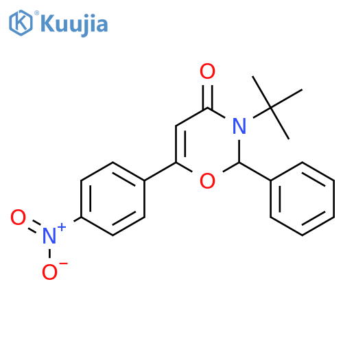 4H-1,3-Oxazin-4-one, 3-(1,1-dimethylethyl)-2,3-dihydro-6-(4-nitrophenyl)-2-phenyl- structure