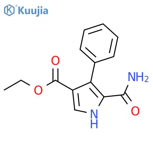 1H-Pyrrole-3-carboxylic acid, 5-(aminocarbonyl)-4-phenyl-, ethyl ester structure