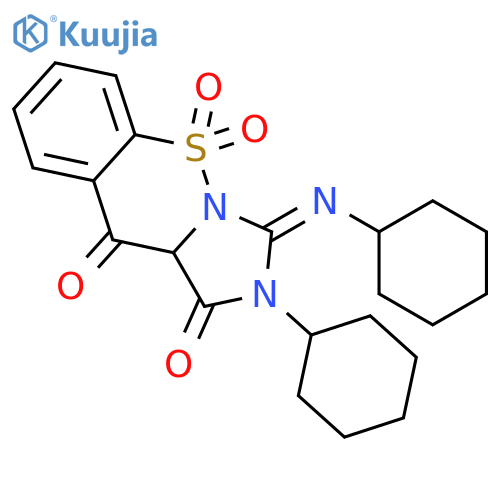 1H-Imidazo[1,5-b][1,2]benzothiazine-1,10(10aH)-dione, 2-cyclohexyl-3-(cyclohexylimino)-2,3-dihydro-, 5,5-dioxide structure