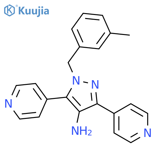 1H-Pyrazol-4-amine, 1-[(3-methylphenyl)methyl]-3,5-di-4-pyridinyl- structure