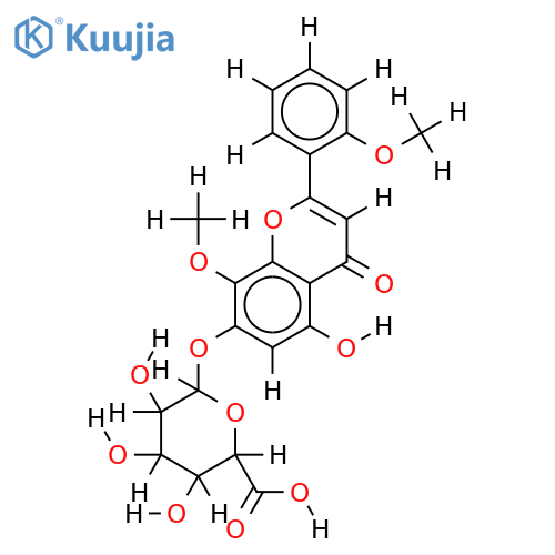 5,7'-dihydroxy-8,2'-dimethoxyflavone 7-O-beta-D-glucuronopyranoside structure