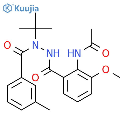 Benzoic acid, 2-(acetylamino)-3-methoxy-, 2-(1,1-dimethylethyl)-2-(3-methylbenzoyl)hydrazide structure