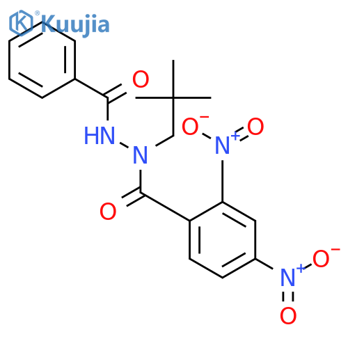 Benzoic acid, 2,4-dinitro-, 2-benzoyl-1-(2,2-dimethylpropyl)hydrazide structure